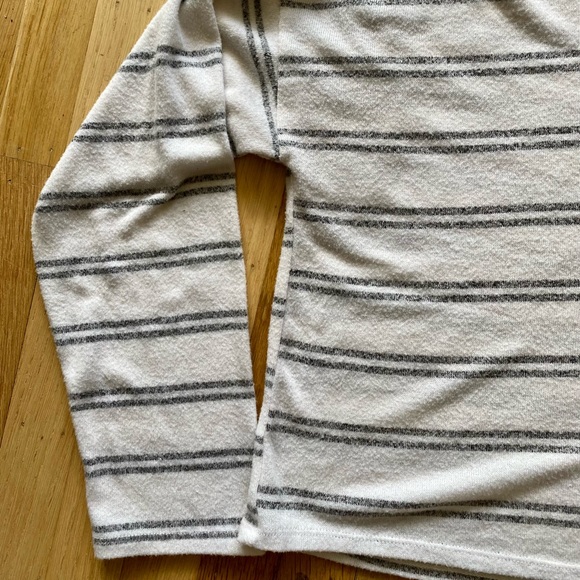 Caution to the Wind gray stripe cowlneck top - Picture 3 of 8